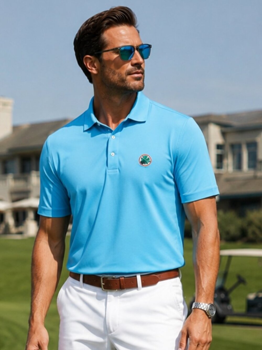 Polo Golf Ralph Lauren Performance Polo Shirt Men's Large Blue Stretch Pima